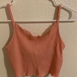 Pink Cropped Tank Top